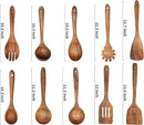 Wooden Spoons for Cooking,10 Pcs Natural Teak Wooden Cooking Utensils Wooden Kitchen Utensils Set Wooden Utensils for Cooking Wooden Spatulas for Cooking by CozyNest Decor