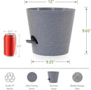 Self Watering Pots for Indoor Plants,12 inch Planters with Drainage Holes Plastic Flower Pots with Deep Reservoir, Grey Speckles by CozyNest Decor