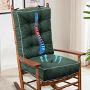 YZ HOME Rocking Chair Cushion, Set of Thicken Seat & Back Chair Cushions with Memory Foam, Non-Slip Chair Pad with Ties for for Indoor&Outdoor Rocker, Dark Green, 22x17x5/17x17x5 by CozyNest Decor
