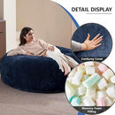4FT Large Bean Bag Chairs,Big Adult Size Memory Foam Beanbags with Filler Included,Machine Washable Corduroy Cover,Ultra Soft Plush Gaming Bing Bag Puff Chair for Dorm, Living Room & Bedroom (Blue) by CozyNest Decor
