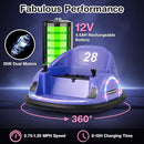 GLACER 12V Bumper Car, Electric Kids Bumper Car w/Parental Remote, 3-Speed, 360°Spin, Music, LED Light, Battery Ride on Bumper Car w/Dual Joysticks, Baby Bumper Car for Toddlers 18 Months+ (Purple) by TinyTreasures Baby Boutique