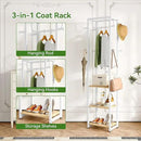 IBUYKE Coat Rack with Shelves, Freestanding Hall Tree with 3 Shelves and 8 Hooks, Industrial Clothes Stand for Entryway, Hallway, Bedroom, Natural UTMJ088R by CozyNest Decor