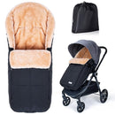 Orzbow Stroller Footmuff Universal | Faux Wool Baby Bunting Bag | Warm, Weather-proof, Adjustable Buckles | Winter Stroller Zipper Blanket Cover | Baby Sleeping Bag for Cold Weather Accessories, Black by TinyTreasures Baby Boutique