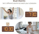 uscce Wooden Digital Alarm Clocks for Bedrooms: Dimmable Dual Alarm Clock with Large Numbers for Bedside Desk - Loud Alarm for Heavy Sleepers with Volume Control - Wood Decor & Gifts by CozyNest Decor