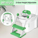 2 In 1 Potty Training Toilet Seat & Toddler Step Stool, Bottom Triangle Stability Toddler Toilet Seat, Adjustable Step & Seat Height Potty Seats (Green) by TinyTreasures Baby Boutique