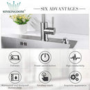 SinkTop Air Switch Kit (Long Full Brass Button) for Disposal, Dual Outlet, (Chrome) by CozyNest Decor