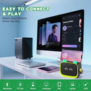 Mgaolo Upgraded Mini Karaoke Machine Toy for Kids, Portable Bluetooth Speaker with 2 Wireless Mics, Emoji & Colorful LED Lights, Home Travel & Party Play Gifts for Boys Girls (Green) by TinyTreasures Baby Boutique