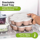 KeaBabies Silicone Food Freezer Trays with Lid, 2oz x 10 Pods Baby Food Storage Containers, Easy Puree Meal Prep, Breast Milk Silicone Freezer Molds, Dishwasher,Microwave Safe,BPA-Free Tray(Dusk) by TinyTreasures Baby Boutique