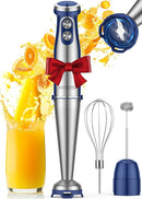 KOIOS Immersion Blender, 1000W Anti-scratch 3-in-1 Hand Blender, Upgraded 12 Speed Stainless Steel Blade Stick Blender with Turbo Mode, Whisk and Milk Frother, Non-BPA, Blue by TinyTreasures Baby Boutique