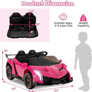 Costzon Pink Lamborghini Ride on Car, 12V Battery Powered 4WD Lambo Kids Car with Remote Control, 3 Speeds, Dual Doors, LED Lights, Horn, Music, Licensed Electric Vehicle for Toddlers Girls Kids Gift by TinyTreasures Baby Boutique