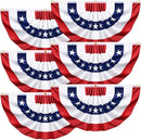 6 Pack USA Pleated Bunting Fan Flags, 1.5 x 3 Ft Patriotic Half Fan Banner American Flag Decoration Bunting for Outside Red White and Blue Decor Independence Day Memorial Day 4th of july Decorations by GreenHaven Gardens