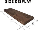 BGMG Floating Shelves 36 inch Long, Distressed,Wide Rustic Wooden Wall Shelves for Bathroom Living Room Bedroom Kitchen Farmhouse Set of 2-36x6.7x1.25 inch-Distressed Walnut by CozyNest Decor