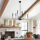 Modern Black Farmhouse Chandeliers, 8-Light Industrial Metal Chandelier Lighting, Classic Candle Hanging Pendant Light Fixtures for Kitchen Bedroom, Dining Room, Living Room,Foyer by CozyNest Decor