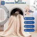 Sealy Electric Blanket Full Size 80"*84",Super Cozy Flannel to Sherpa Reversible Heated Blanket Full Size with 10 Heating Levels & 1-12 Hours Auto Off Overheating Protection Machine Washable, Beige by CozyNest Decor
