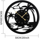 20inches/50cm Wall Clocks Palm Tree Battery Powered No Ticking Silent Round Black Modern Unique Metal Wall Clocks Suitable Living Room Kitchen Bedroom Fireplace Office Farmhouse。 by CozyNest Decor