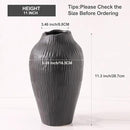Elegant Black Ceramic Vase - Modern Minimalist Home Decor Vase, Centerpiece for Living Room, Dining Table, Office - 11.6 Inches Tall, Handcrafted Pottery for Farmhouse, Boho, Contemporary Style by GreenHaven Gardens