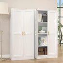 Kitchen Cabinet Storage,60”Metal Pantry Cabinet with Doors and 3 Adjustable Shelves,Food Pantry Cabinets with 2 Gold Handles,White Tall Storage Cabinet for Livingroom,Pantry,Bathroom,Kitchen by CozyNest Decor