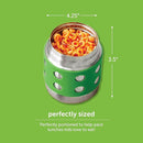 LunchBots Thermal 8 oz Triple Insulated Thermos - Hot 6 Hours or Cold 12 Hours - Leak Proof Thermos Soup Jar - All Stainless Interior - Navy Lid - Green Dots by TinyTreasures Baby Boutique