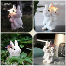 Garden Outdoor Statues Rabbit with Solar Lights,Mother&Baby Bunny Figurine with Solar Butterfly Changing Lights for Yard Art Garden&Patio Decor,Unique Easter&Birthday Gifts for Women Mom Grandma by GreenHaven Gardens