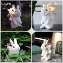 Solar Garden Statues Rabbit with Solar Lights,Mother&Baby Bunny Figurine with Butterfly Changing Lights for Yard Art Garden&Patio Decor,Unique Easter&Birthday Gifts for Women Mom Grandma by CozyNest Decor