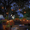 Solar Hanging Lanterns Outdoor Waterproof, Rust Iron Ball Candle Holder with Flickering Solar Powered Tea Lights, Perfect Chargeable Solar Lights for Backyard Patio Garden Fence Tree Decoration-4Pack by GreenHaven Gardens