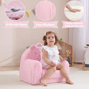 Toddler Chair,Sherpa Bear Kids Chair,Toddler Couch Fold Out,Children Reading Chair,Flip Out Kids Couch,Toddler Sofa Convertible for Age 1-3(Pink Bear) by TinyTreasures Baby Boutique