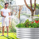 FORTUNO 2 Pack 4 Ft Round Galvanized Raised Garden Bed Kit Box 48 Inches Metal Outdoor Flower Bed Steel Patio Ground Planter for Planting Vegetables and Herb, Silver by GreenHaven Gardens