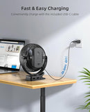 Koonie 10000mAh Clip on Fan Rechargeable, 8-Inch Battery Operated Desk Fan, USB Fan, 4 Speeds, Strong Airflow, Sturdy Clamp for Golf Cart Office Desk Outdoor Travel Camping Tent Gym Treadmill,Black by TinyTreasures Baby Boutique