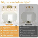 4 Light Bathroom Light Fixtures, Brass Vanity Lights for Bathroom with Clear Glass Shades, Modern Bathroom Wall Sconces for Mirror Living Room Cabinet by CozyNest Decor