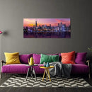 Fochorlo Large Chicago Canvas Modern City Skyline Wall Art Downtown Night Picture Prints Ready To Hang 20"X48" by CozyNest Decor