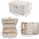 KAMIER Jewelry Box, 2 Layers PU Leather Jewelry Organizer Box, Large Capacity, Double Lock and Large Mirror, Hidden Necklace Hooks, Removable Dividers, Grey by TinyTreasures Baby Boutique