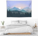 HZOHNAGO Mountain Tapestry Forest Mountain Sunrise Pattern Printed Wall Tapestry Wall Hanging for Bedroom Living Room Dorm 60" W x 40" H by CozyNest Decor
