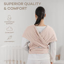 Comfy Cubs Baby Wrap Carrier - Soft & Secure Fit Cotton Blend Baby Carrier Newborn to Toddler - Hands-Free & Lightweight Infant Wrap - Adjustable, One Size Fits All Toddler Sling - Blush by TinyTreasures Baby Boutique