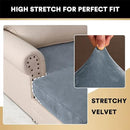 PrinceDeco Velvet Couch Cover for Dogs, Washable L Shaped Couch Cover, 1 Piece, Stone Blue by CozyNest Decor