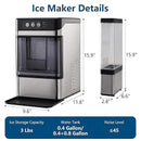Nugget Ice Maker Countertop with 0.8Gal Removable Tank for Chewable Ice, 41Lbs/24H, One-Touch Fast Ice in 6 Mins, Self-Cleaning & Ultra Quiet for Home, Office, Party by CozyNest Decor