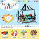 6 Packs Widen X-Large Toy Storage Bags 12.6×9.25×6.9In with Labels, Reusable Clear PVC Board Game Storage, Travel Waterproof Organizer Bags with Zipper for Building Blocks, Puzzle, Stuffed Animals by CozyNest Decor