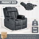 Retro Rocking Recliner Chair, Massage Rocker Recliner Chair with Vibration Massage and Heat, USB and Type-C Ports,360° Swivel Chairs,Living Room, Bedroom, Nursery, RV, Dark Grey by TinyTreasures Baby Boutique