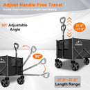 Collapsible Folding Wagon Cart, 350LBS Utility Large Capacity Cart Foldable Wagon with All Terrain Wheels, Grocery Wagons Carts for Garden Shopping Sports Camping, Black by GreenHaven Gardens