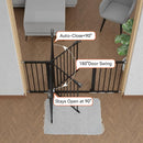 BABELIO Extra Wide Baby/Dog Gate, 29-55" Auto Clos for The House and Doorway, Safety Pressure Mounted Pet Door, NO Need Tools and Drilling, Black by TinyTreasures Baby Boutique