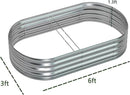 zizin Galvanized Raised Garden Bed Metal Oval Raised Garden Beds Outdoor Planter Box for Vegetables (6x3x1.3FT, Silver) by GreenHaven Gardens