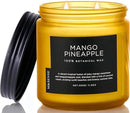 M&SENSE Mango Pineapple Tropical Scented Candle - 11.6oz Natural Soy Wax Non Toxic 70-Hour Burn 2-Wick Fruit Scent for Home, Housewarming Gifts - Aromatherapy Candle for Women, Men & Family Friends by CozyNest Decor