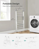 SONGMICS Clothes Drying Rack, Foldable 2-Level Laundry Drying Rack, Free-Standing Laundry Airer, with Height-Adjustable Wings, 33 Drying Rails, Sock Clips, White and Gray ULLR053G01V1 by CozyNest Decor