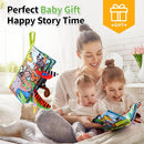 Jollybaby Crinkle Books for Babies, Sensory Soft Touch and Feel Baby Toys for 0-6 Months Infants, Newborn Montessori Early Educational Cloth Toys, Baby Girl & Boy Gift(Jungle Tails) by TinyTreasures Baby Boutique