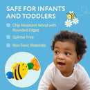IMPRESA Wooden Baby Arch Toy Attachment Compatible with Baby Bjorn Bouncer - Medium Honey Bee - Bouncer Attachment Bar with Spinning Bee Toys - Stimulates Motor Skills & Hand-Eye Coordination by TinyTreasures Baby Boutique