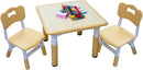 Kids Table and 2 Chairs Set with Graffiti Desktop, Toddler Furniture Set, Non-Slip Table Children Study Desk, Dining Table, Height Adjustable Desk, Painting Desktop for Kids (23.6x23.6Inch) by CozyNest Decor