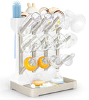 GoMaihe Baby Bottle Drying Rack: Space Saving Vertical Bottle Dryer Holder - Baby Accessories Storage Stand Organize Brushes Pacifiers on Countertop - BPA-Free - Beige by TinyTreasures Baby Boutique