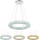 22" Chandelier Crystal Chandeliers Ceiling Light Fixture with Remote Control Flush Mount Ceiling Lights for Living Room Dining Room Bedroom(dimmable) by CozyNest Decor