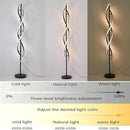Unique Spiral Floor Lamp 3 Color Dimmable with Remote Standing Floor Lamp, Modern Creative Tall Lamp Control for Living Room Bedroom and Office Black by CozyNest Decor