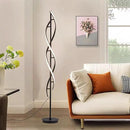 Unique Spiral Floor Lamp 3 Color Dimmable with Remote Standing Floor Lamp, Modern Creative Tall Lamp Control for Living Room Bedroom and Office Black by CozyNest Decor