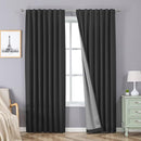 Joydeco 100% Blackout Curtains 108 inches Long for Bedroom Living Room - 2 Panels Set Burg Room Darkening Black Out Curtains for Bedroom Windows, Back tab Rod Pocket(52x108 inch,Black) by TinyTreasures Baby Boutique